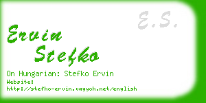 ervin stefko business card